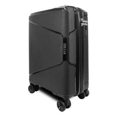 SunBox fekete S Ryanair 55x40x20 bőrönd, kabinbőrönd