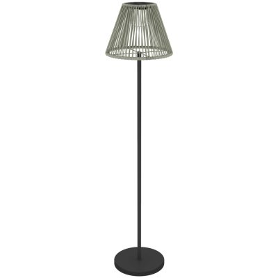 Napelemes rattan állólámpa 25 LED-del Boho stílusú kültéri LED lámpa fényérzékelővel, 135 cm