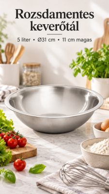 Rozsdamentes keverőtál – 5 l, Ø31 cm