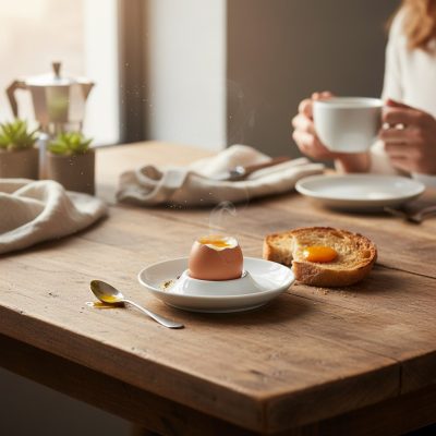 Porcelán Tojástartó Széles Integrált Peremmel, Ø 10,5 cm – Sorolható