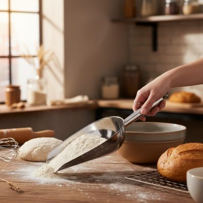 Króm Monoblokk Lisztlapát és Kimérő Lapát, 1,1 Liter Kapacitású Konyhai Eszköz