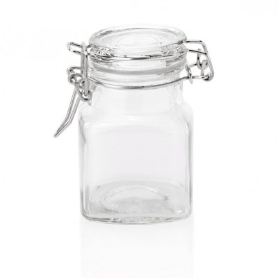 Swing csatos üveg, befőttes, szögletes, 0,1 liter, 4x4x8 cm - Német minőség