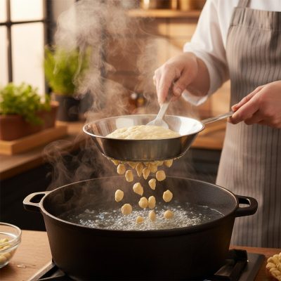 Rozsdamentes nokedliszaggató 26 cm – galuskaszaggató tésztafőzéshez
