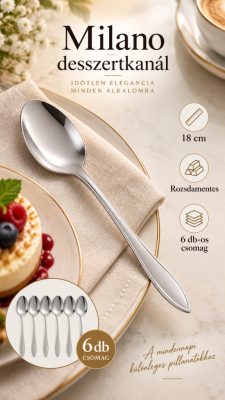 Milano desszertkanál 18 cm rozsdamentes, 6 db-os csomag