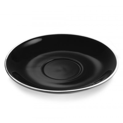 Fekete Porcelán Caffè Latte Csészealj 17 cm, 6 db-os csomag - Elegáns Kiegészítő a Kávézáshoz