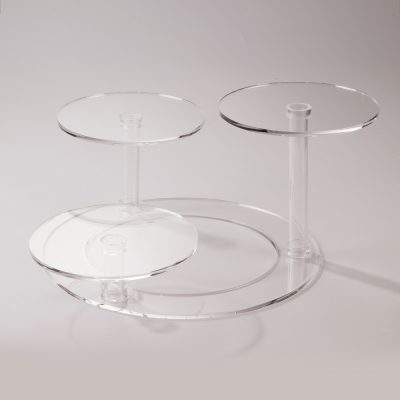 LOOP kicsi 3 tányéros átlátszó plexi tortaállvány átmérő 26 cm a Martellato-tól