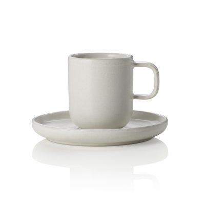 ONE LIGHT ROCK 90 ml-es kőporcelán Espresso csésze és alj, 6 + 6 db-os csomag