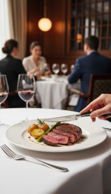 Prémium német steakkés 23,8 cm – 11,5 cm-es recézett pengével