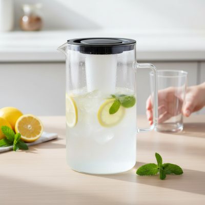 SIMAX hőálló kancsó hűtőbetéttel, 2,5 literes, fekete tetővel