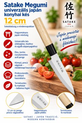 Satake Megumi japán univerzális konyhakés – 12 cm