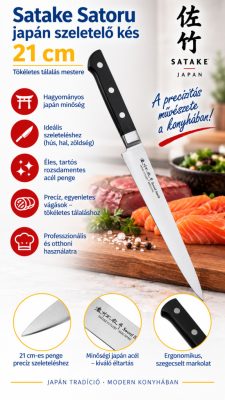Satake Nashiji Yanagi japán sashimi kés – 21 cm, jobbkezes