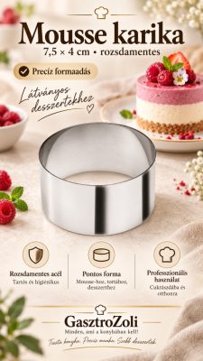 Mousse karika 75x40 mm-es, rozsdamentes