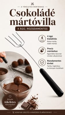 Martellato csokoládé- és pralinémártó villa – 4 ágú