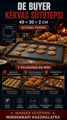 de Buyer kékvas sütőtepsi 40×30×2 cm – egyenes peremű