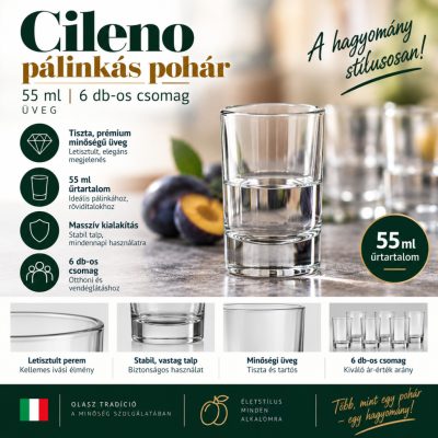 Cileno pálinkás pohár 55 ml – 6 db