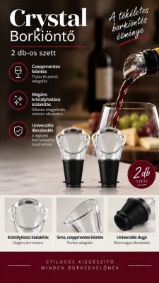 Crystal borkiöntő – cseppmentes boröntő, 2 db-os készlet
