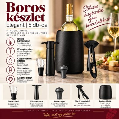 Vacu Vin Elegant 5 részes boros kiegészítő készlet