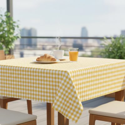 Asztalterítő 140*100 cm sárga kockás abrosz