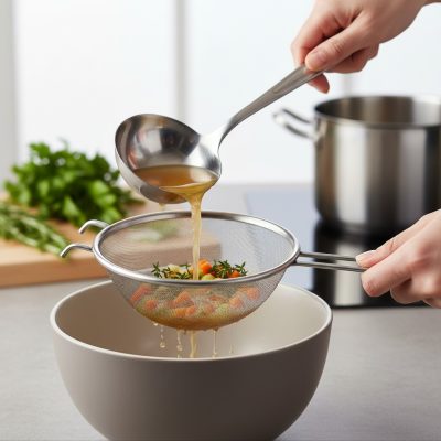 EATITALY Rozsdamentes 18/10 Levesszűrő és Finomszita, Ø 14 cm