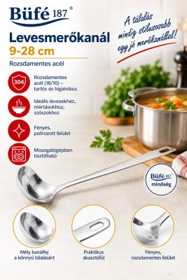 Kitchen Tool 1879 levesmerőkanál – Ø 9 cm, 28 cm