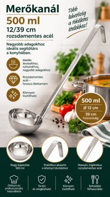 Merőkanál 500 ml 12/39 cm rozsdamentes