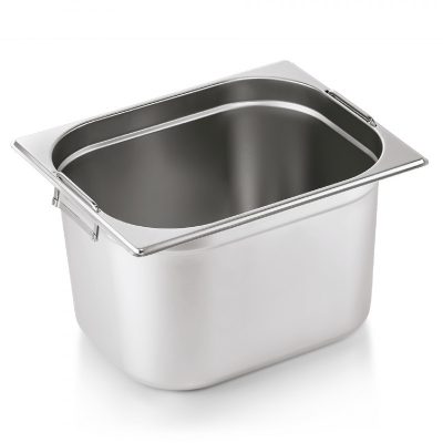 GN edény 1/2 200 mm 11 literes csúszófüllel 0,6 mm vastag rozsdamentes anyagból – német minőség