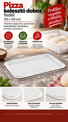 Pizza kelesztőláda fedél 30×40 cm – polipropilén