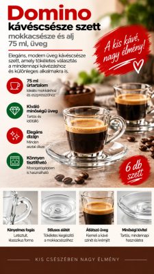 Cerve Domino eszpresszócsésze aljjal 75 ml, 6 személyes szett