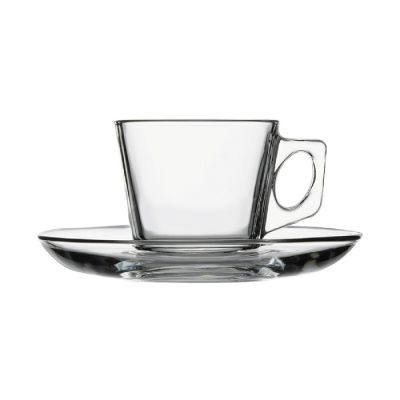 Vela kávéscsésze+alj, 80 ml, 6 db-os csomag, temperált üveg