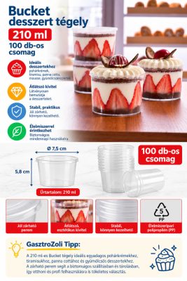 Bucket pohárkrém-desszert tégely 210 ml – 100 db