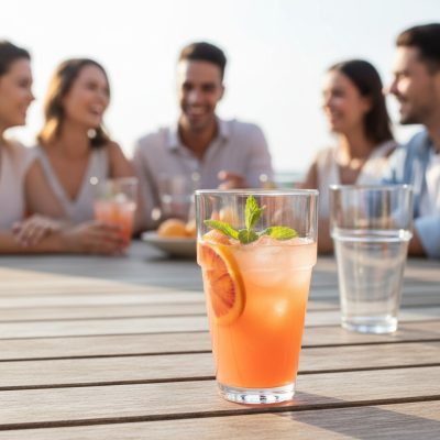 Stadium sorolható koktélos pohár, 350 ml, üveg, 6 db-os csomag