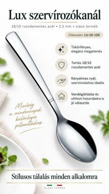 Lux szervírozókanál, 2,5 mm, 18/10 rozsdamentes acél, olasz termék