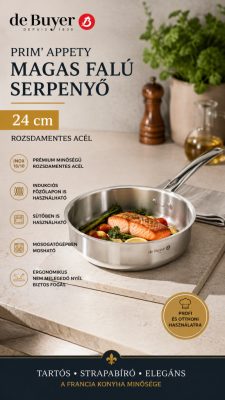 de Buyer Prim'Appety magas falú rozsdamentes serpenyő 24 cm