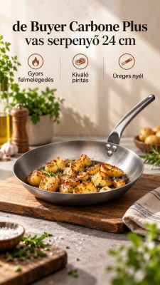 de Buyer Carbone Plus vasserpenyő – 24 cm, üreges nyél