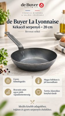 de Buyer La Lyonnaise kékacél serpenyő – 20 cm, bevonat nélkül