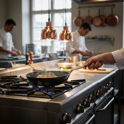 de Buyer La Lyonnaise kékacél serpenyő – 24 cm, bevonat nélkül