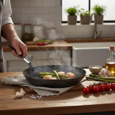 de Buyer La Lyonnaise kékacél serpenyő – 28 cm, bevonat nélkül