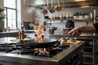 de Buyer La Lyonnaise kékacél serpenyő – 36 cm, bevonat nélkül