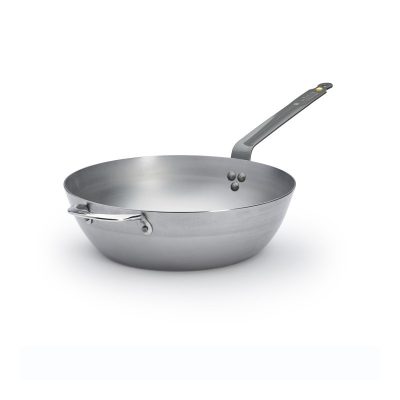 Mineral B mély vas serpenyő, 32 cm, füllel, de Buyer, 5,5 literes