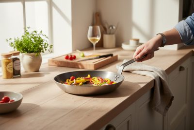 Mineral B Vas serpenyő, 28 cm-es átmérővel a de Buyer-től