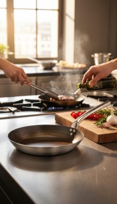 de Buyer Carbone Plus vasserpenyő 28 cm – üreges nyéllel