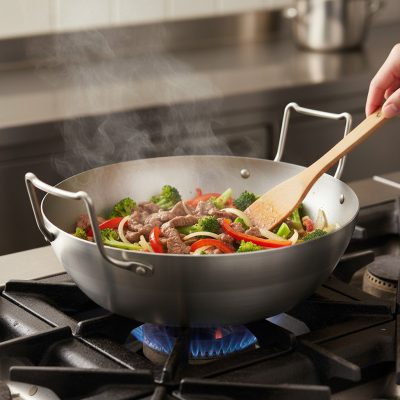 de Buyer La Lyonnaise kétfüles szénacél mélysütő serpenyő (bő olajban sütéshez) – Ø28 cm