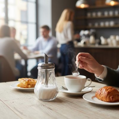 Bólintós Üveg Cukorszóró és Cukoradagoló Rozsdamentes Tetővel, 210 ml