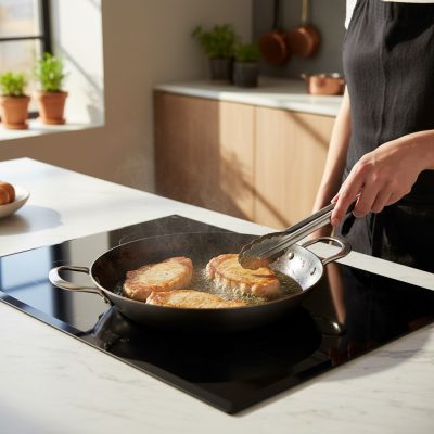 de Buyer Mineral B szénacél paella serpenyő – 32 cm, kétfülű