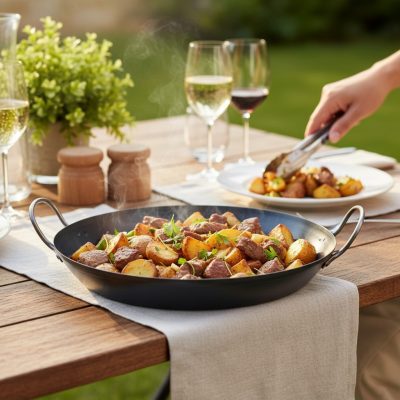 de Buyer La Lyonnaise kékacél paella serpenyő – 37 cm, 8 adag