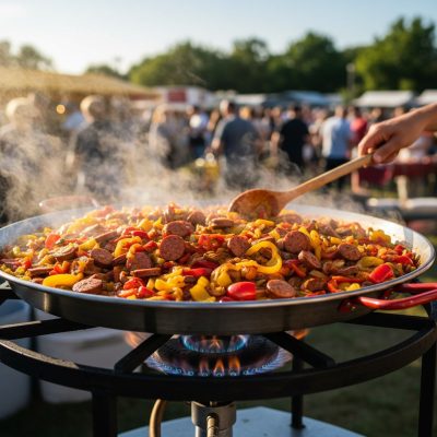 de Buyer Viva España acél paella- és lecsófőző serpenyő – 70 cm, 25 adag