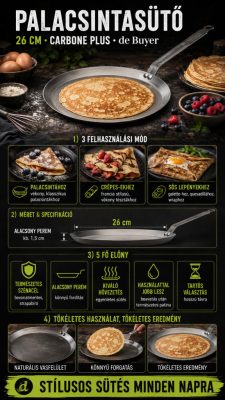 de Buyer Carbone Plus szénacél palacsintasütő 26 cm
