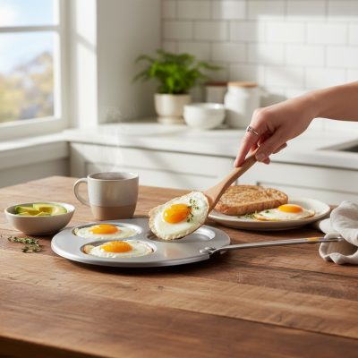 De Buyer Mineral B 3 fészkes palacsinta- és tükörtojássütő vas serpenyő 27 cm