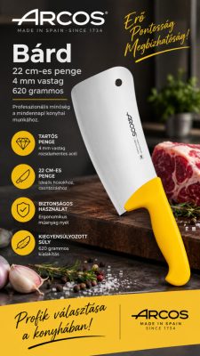 Arcos 2900 hentesbárd 20 cm – 4 mm-es NITRUM® penge, sárga nyél