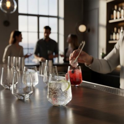 King Modern Üveg Vizespohár és Tumbler, 410 ml – 6 db-os Csomag